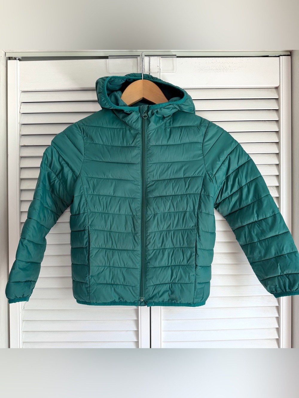 S💚 GAP Kids PrimaLOFT PURE Puffer Green Cozy Lightweight Hooded Jacket